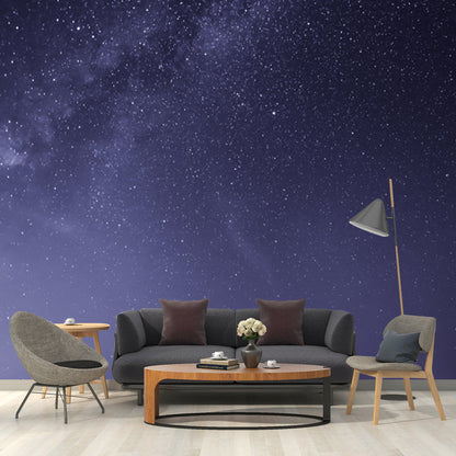 Frendorf | Paarse Sprankelende Sterren Muur Decal Nacht Hemel Scene Moderne Wasbare Muurdecoratie