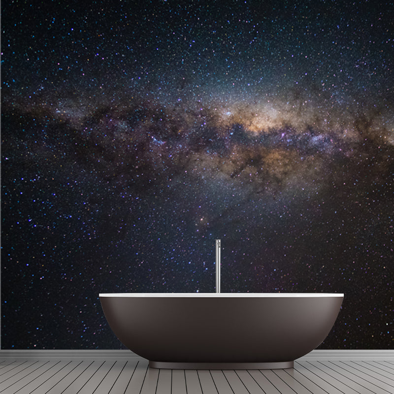Galaxy Glänzende Sterne Tapete Mural Modern Vliesstoff Wandkunst in Blau-Violett