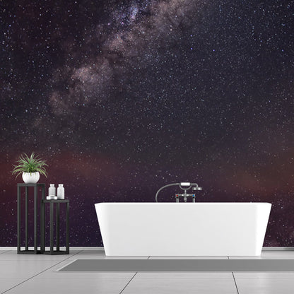 Galaxy Glänzende Sterne Tapete Mural Modern Vliesstoff Wandkunst in Blau-Violett