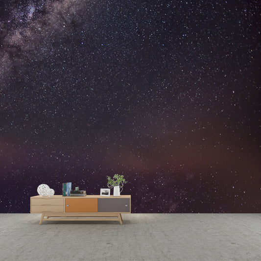 Galaxy Glänzende Sterne Tapete Mural Modern Vliesstoff Wandkunst in Blau-Violett