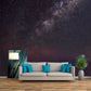 Galaxy Glänzende Sterne Tapete Mural Modern Vliesstoff Wandkunst in Blau-Violett