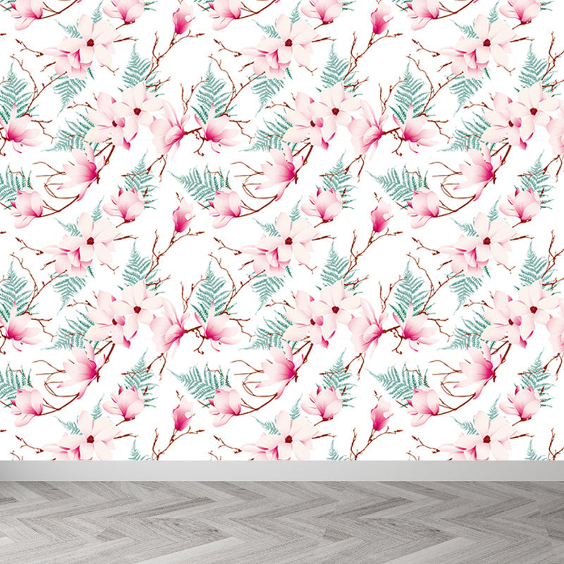 Schöne Blumenäste Wandtapete für das Mädchenzimmer, helle Farbe, benutzerdefinierter Druck