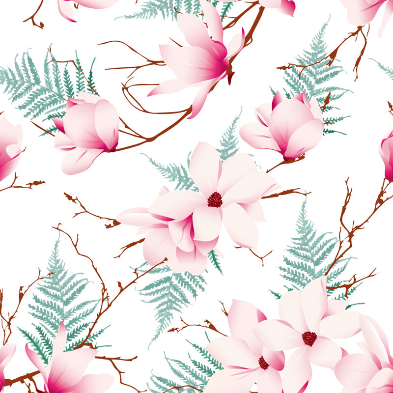 Schöne Blumenäste Wandtapete für das Mädchenzimmer, helle Farbe, benutzerdefinierter Druck