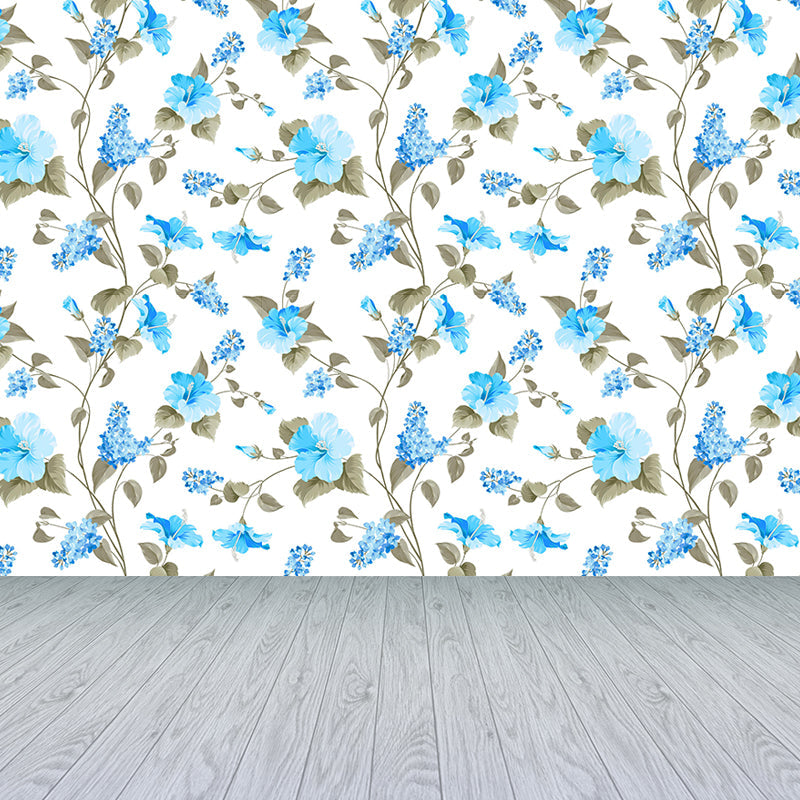 Schöne Blumenäste Wandtapete für das Mädchenzimmer, helle Farbe, benutzerdefinierter Druck