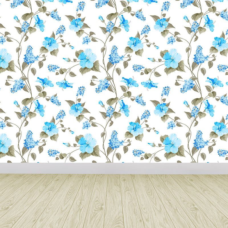 Schöne Blumenäste Wandtapete für das Mädchenzimmer, helle Farbe, benutzerdefinierter Druck