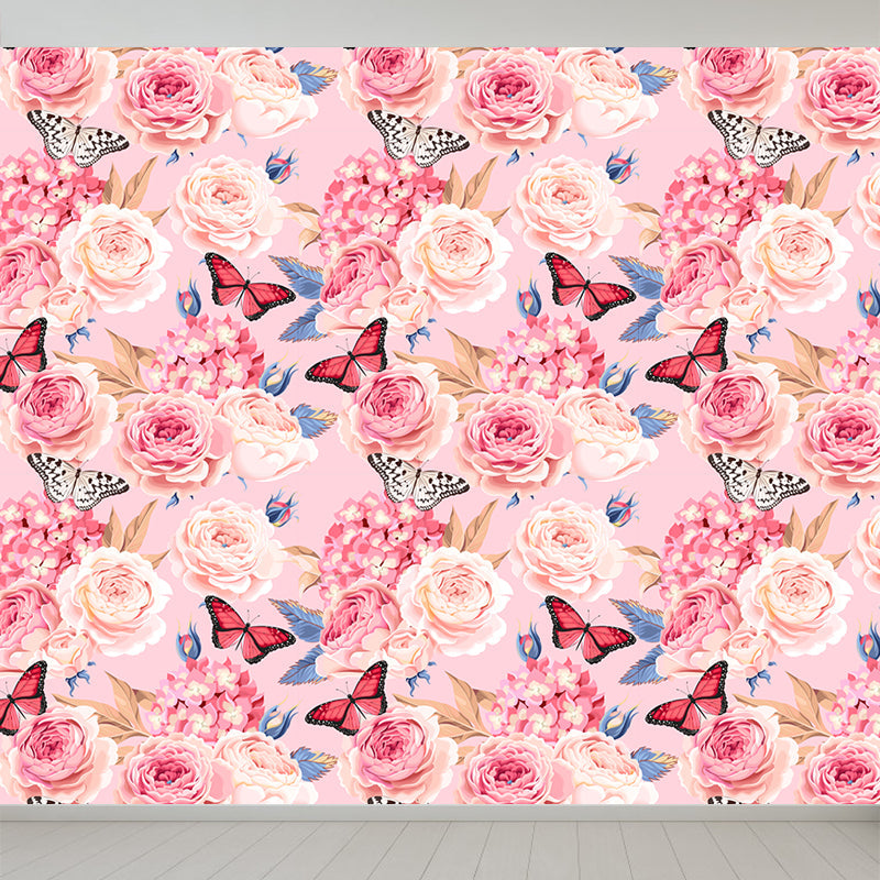 Frendorf | Stijlvolle Rozenbloesem Wandbehang Muurkunst Pastel Kleur Bloemen Wandbedekking voor Slaapkamer