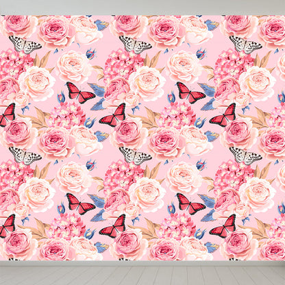 Frendorf | Stijlvolle Rozenbloesem Wandbehang Muurkunst Pastel Kleur Bloemen Wandbedekking voor Slaapkamer