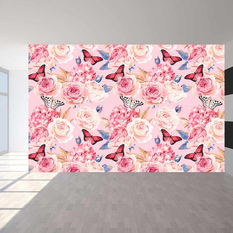 Frendorf | Stijlvolle Rozenbloesem Wandbehang Muurkunst Pastel Kleur Bloemen Wandbedekking voor Slaapkamer