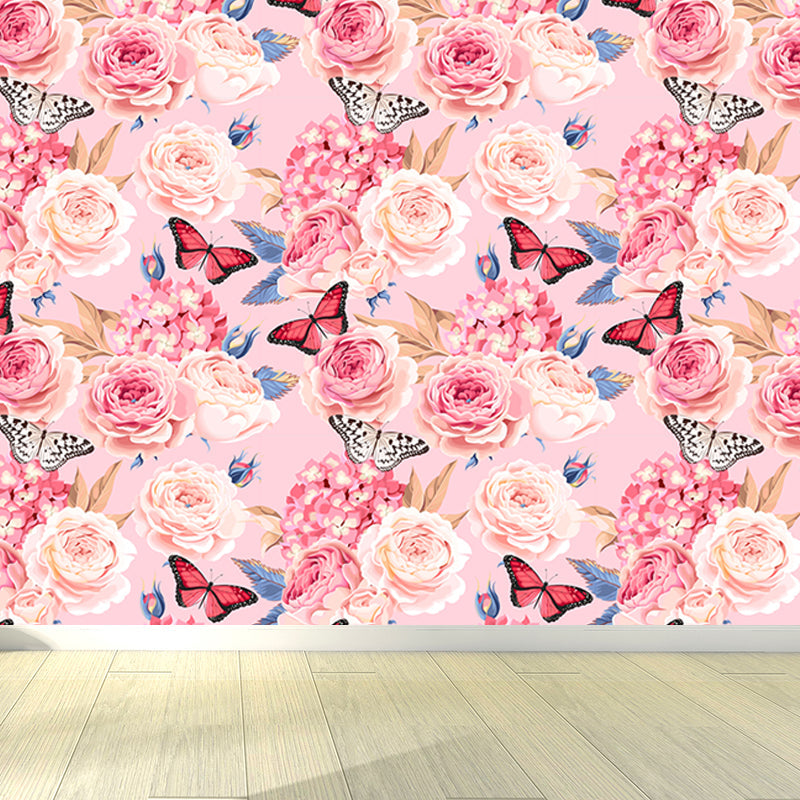 Frendorf | Stijlvolle Rozenbloesem Wandbehang Muurkunst Pastel Kleur Bloemen Wandbedekking voor Slaapkamer