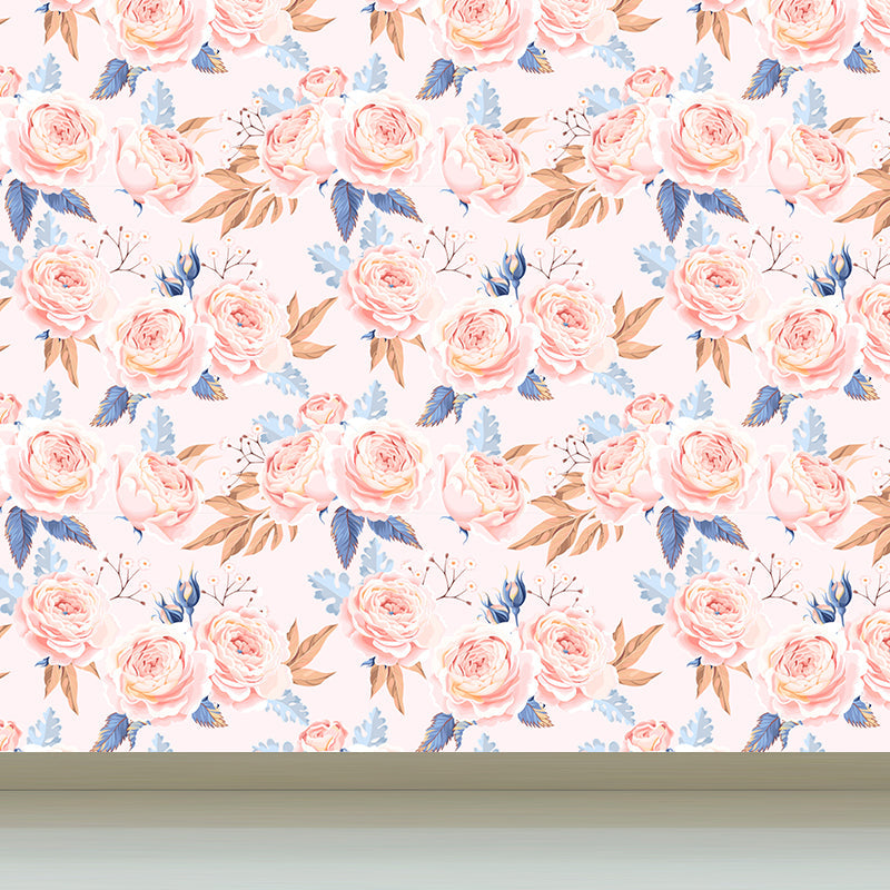 Ganzrose Wandverkleidung Wandbild Wohnzimmer Blumen Wandkunst in sanften Farben für Dekoration