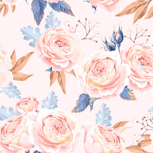 Ganzrose Wandverkleidung Wandbild Wohnzimmer Blumen Wandkunst in sanften Farben für Dekoration