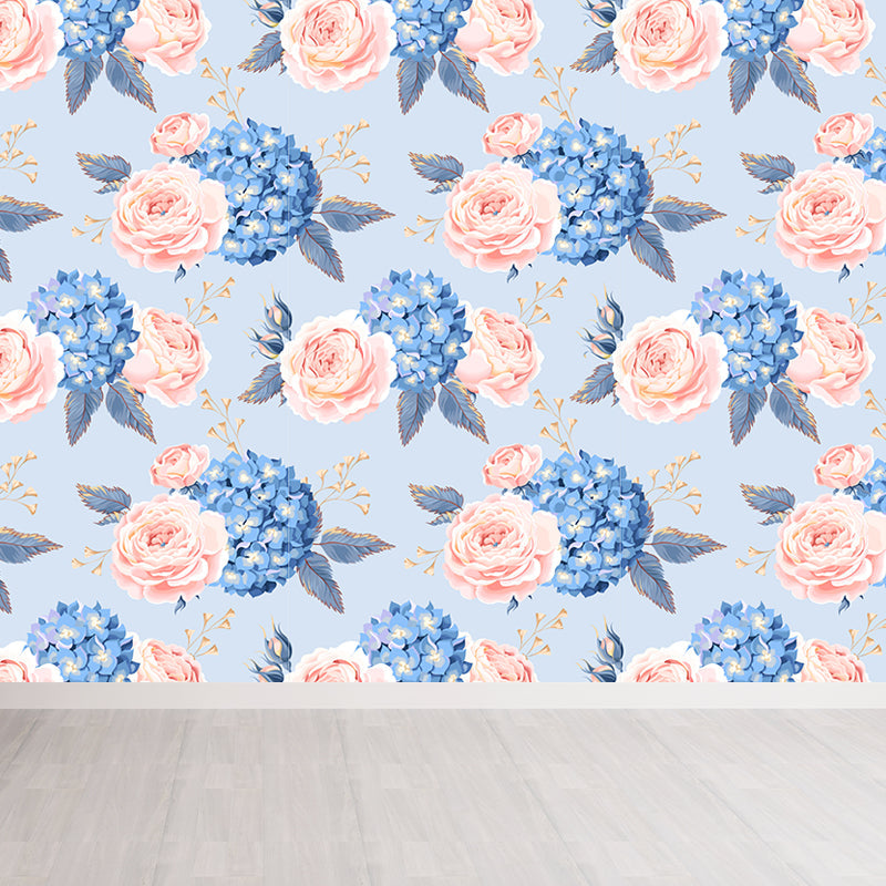 Ganzrose Wandverkleidung Wandbild Wohnzimmer Blumen Wandkunst in sanften Farben für Dekoration