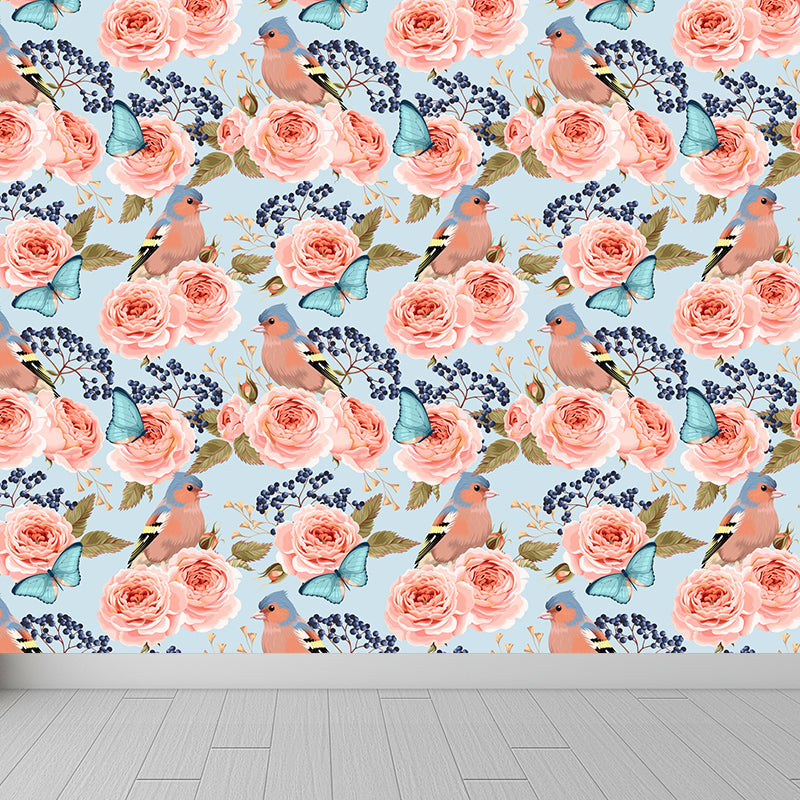 Ganzrose Wandverkleidung Wandbild Wohnzimmer Blumen Wandkunst in sanften Farben für Dekoration