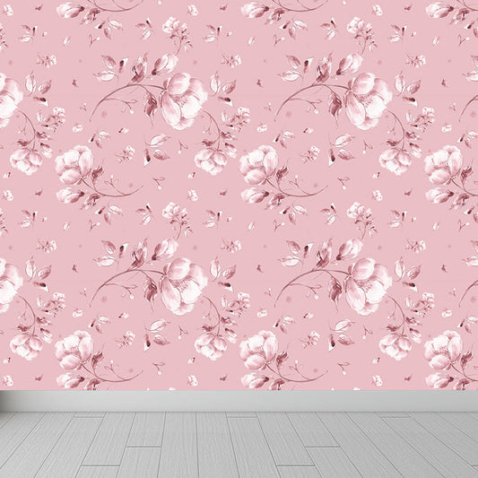 Große Blossom Tapete Wandbild Zeitgenössische hübsche Blumen Wandverkleidung in Pastellfarbe