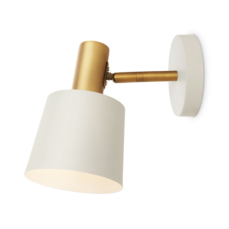 Frendorf | Metallische Trommel Wandleuchte Modernist 1-Licht Wandmontierte Lampe in Weiß/Grün für Schlafzimmer