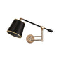 Gold/Silber Rotierbare Arm Wand sconce Licht Armatur Metall 1 Glühbirne Schlafzimmer Wandmontierte Lampe mit schwarzem Barrel Schirm