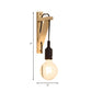 Frendorf | Einzelne Exposed Bulb Wandmontierte Lampe Lager Schwarz/Grau/Rot Silikagel Wandleuchte mit Holz-Dreiecksträger