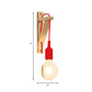 Frendorf | Einzelne Exposed Bulb Wandmontierte Lampe Lager Schwarz/Grau/Rot Silikagel Wandleuchte mit Holz-Dreiecksträger