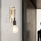 Frendorf | Einzelne Exposed Bulb Wandmontierte Lampe Lager Schwarz/Grau/Rot Silikagel Wandleuchte mit Holz-Dreiecksträger
