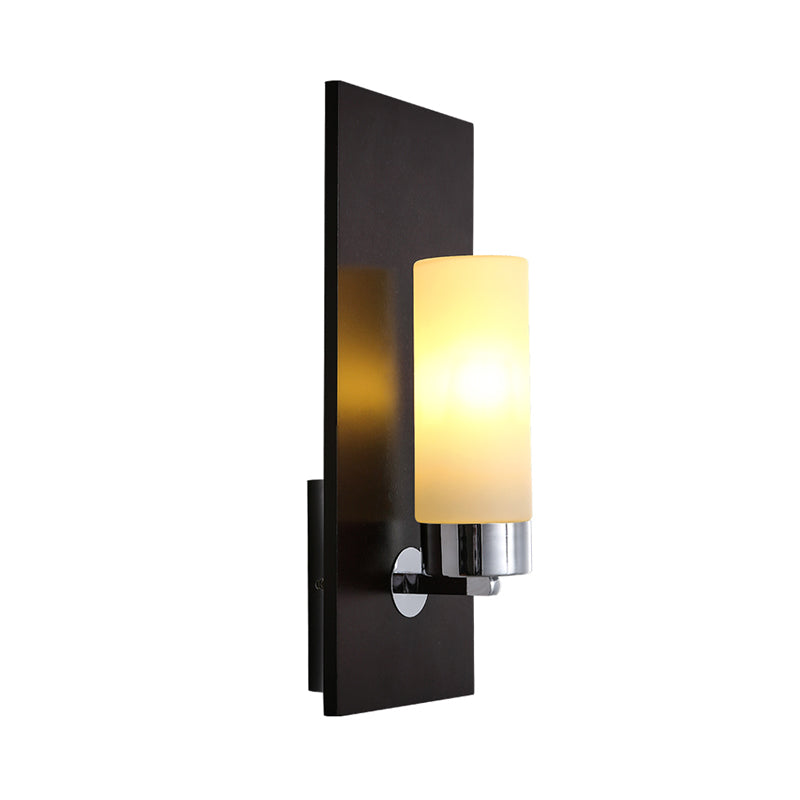 Frendorf | Chroom/Zwart Cilinder Wandlamp Traditioneel 1 Kop Woonkamer Wandgemonteerd Verlichtingsarmatuur met Rechthoekige Achterplaat