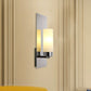 Frendorf | Chroom/Zwart Cilinder Wandlamp Traditioneel 1 Kop Woonkamer Wandgemonteerd Verlichtingsarmatuur met Rechthoekige Achterplaat