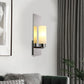 Frendorf | Chroom/Zwart Cilinder Wandlamp Traditioneel 1 Kop Woonkamer Wandgemonteerd Verlichtingsarmatuur met Rechthoekige Achterplaat