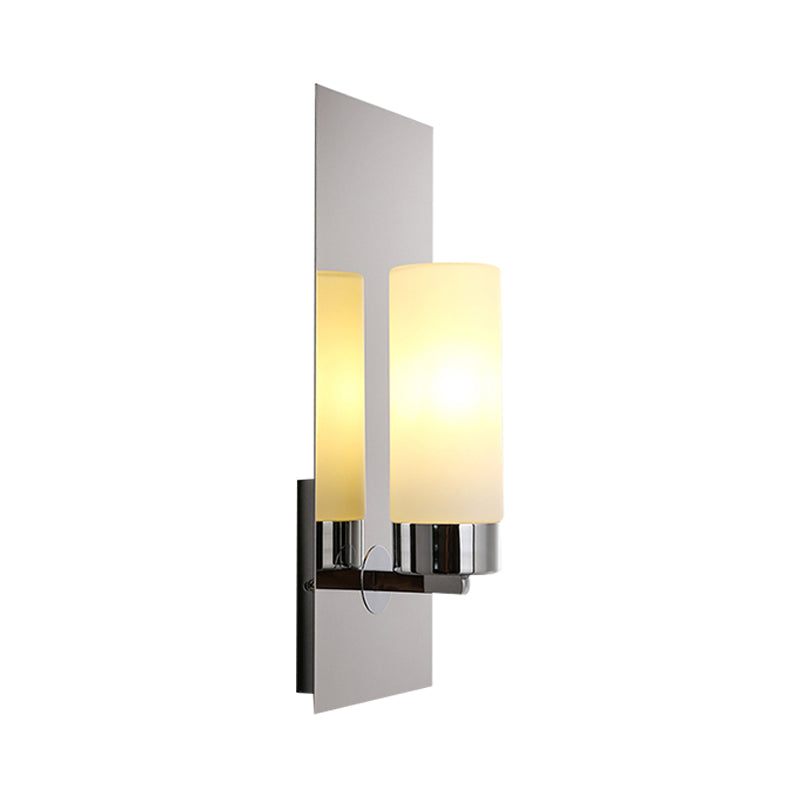 Frendorf | Chroom/Zwart Cilinder Wandlamp Traditioneel 1 Kop Woonkamer Wandgemonteerd Verlichtingsarmatuur met Rechthoekige Achterplaat