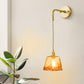 Frendorf | Tan Glas Cone/Trapez/Flach Sconce Kolonialismus 1-Lichter Wohnzimmer Wandmontage Leuchte in Gold mit Kabel