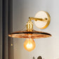Frendorf | Tan Glass Gold Wandlamp Schaduw Schotel/Mond/Trapezium 1-Kop Koloniale Wandarmatuur Verlichting Voor Slaapkamer