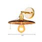 Frendorf | Tan Glass Gold Wandlamp Schaduw Schotel/Mond/Trapezium 1-Kop Koloniale Wandarmatuur Verlichting Voor Slaapkamer
