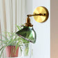 Frendorf | 1 Licht Wandlamp Kolonialisme Gebogen Kom Helder/Groen Prismatisch Glas Wandarmatuur Verlichting Fixture