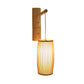 Frendorf | Einzelkopf Flur Wandhängelampe Asiatischer Stil Holz Wandmontierte Lampe mit Korb Bambus Schirm