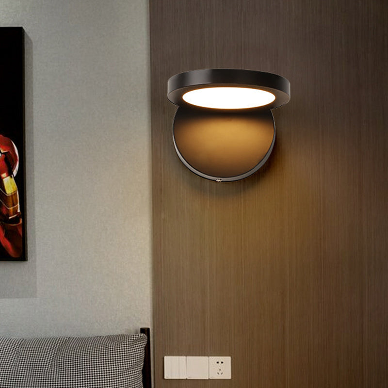 Frendorf | Acryl Rotierende Linse Wandbeleuchtung Einfachheit Weiß/Schwarz LED Wandleuchten Leuchte in Warm/Weiß Licht