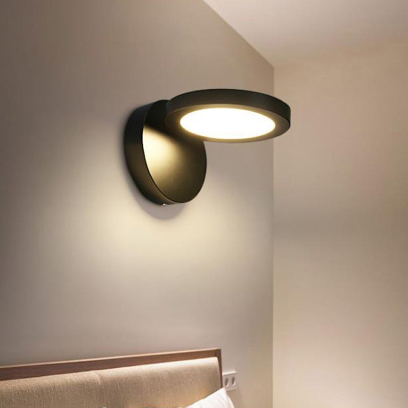 Frendorf | Acryl Rotierende Linse Wandbeleuchtung Einfachheit Weiß/Schwarz LED Wandleuchten Leuchte in Warm/Weiß Licht