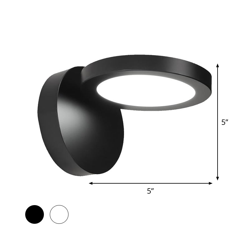 Frendorf | Acryl Rotierende Linse Wandbeleuchtung Einfachheit Weiß/Schwarz LED Wandleuchten Leuchte in Warm/Weiß Licht