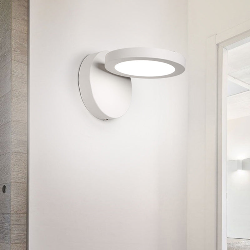 Frendorf | Acryl Rotierende Linse Wandbeleuchtung Einfachheit Weiß/Schwarz LED Wandleuchten Leuchte in Warm/Weiß Licht