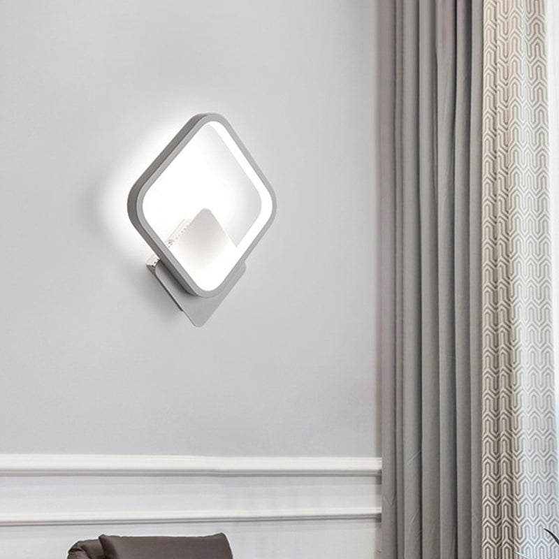 Frendorf | Fillet Quadrat Ring Acryl Wandleuchte Einfachheit Weiß LED Wandmontierte Lampe in Warm/Weiß Licht, 10"/12" Breit