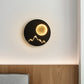Frendorf | Mini Rund/Rechteck Dünn LED Deckenleuchte Nordic Metall Schlafzimmer Wandlampe Sconces in Schwarz/Weiß/Grau mit Vollmond-Bergmuster