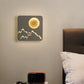 Frendorf | Mini Rund/Rechteck Dünn LED Deckenleuchte Nordic Metall Schlafzimmer Wandlampe Sconces in Schwarz/Weiß/Grau mit Vollmond-Bergmuster