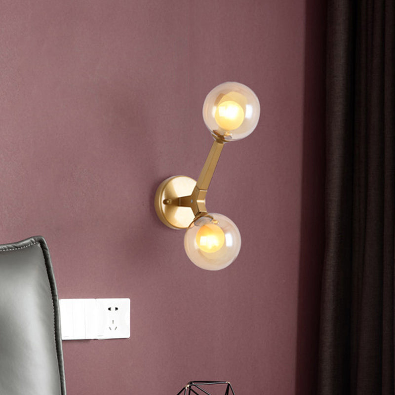 Frendorf | Rotierbare Baumgabel Wandleuchten Ideen Moderne Neuheit Amberglas 2 Glühbirnen Gold Wandleuchten Zubehör