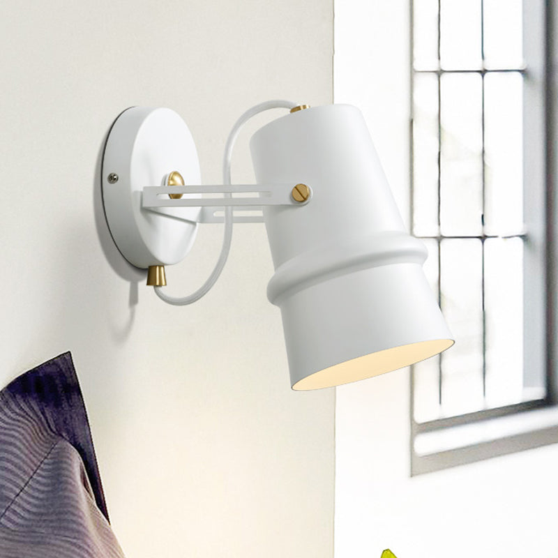 Frendorf | Schwarz/Weiß Cone Wandlampe Vintage Eisen 1-Kopf Wohnzimmer verstellbare Wandleuchte Beleuchtung Fixture