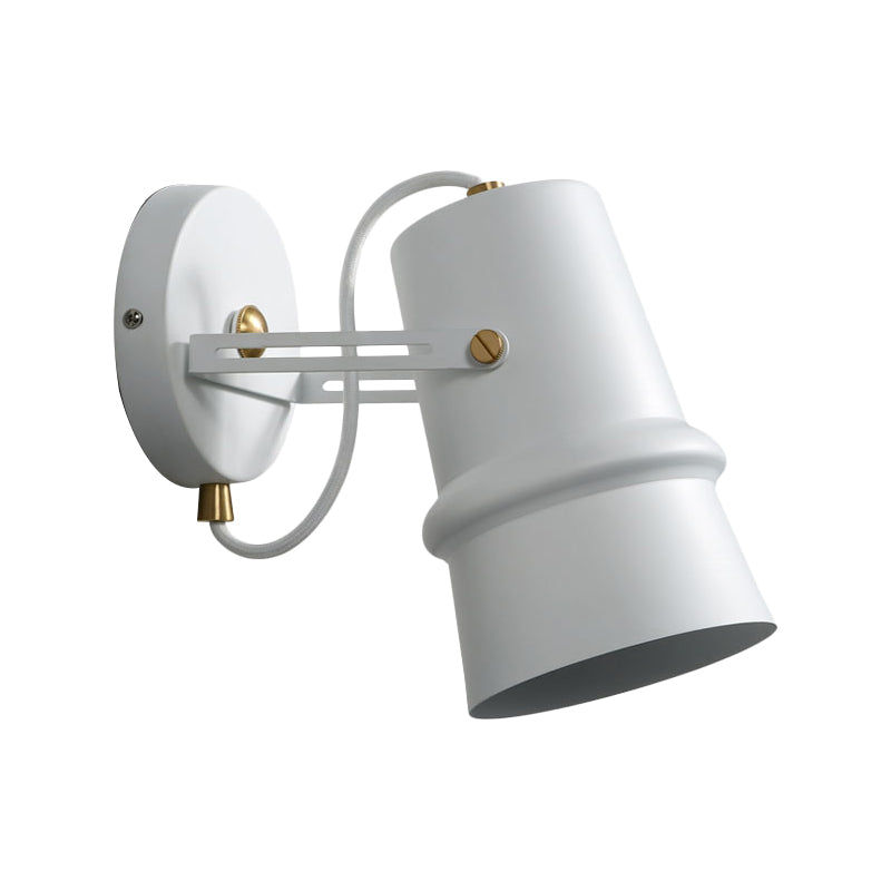 Frendorf | Schwarz/Weiß Cone Wandlampe Vintage Eisen 1-Kopf Wohnzimmer verstellbare Wandleuchte Beleuchtung Fixture