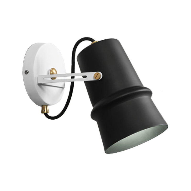 Frendorf | Schwarz/Weiß Cone Wandlampe Vintage Eisen 1-Kopf Wohnzimmer verstellbare Wandleuchte Beleuchtung Fixture