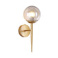 Frendorf | Mini Sphere Wohnzimmer Wandlampe Klare Glas 1 Licht Minimalismus Wandlampen Ideen mit Bleistiftarm in Schwarz/Gold