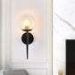 Frendorf | Mini Sphere Wohnzimmer Wandlampe Klare Glas 1 Licht Minimalismus Wandlampen Ideen mit Bleistiftarm in Schwarz/Gold