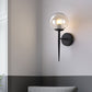 Frendorf | Mini Sphere Wohnzimmer Wandlampe Klare Glas 1 Licht Minimalismus Wandlampen Ideen mit Bleistiftarm in Schwarz/Gold