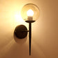 Frendorf | Mini Sphere Wohnzimmer Wandlampe Klare Glas 1 Licht Minimalismus Wandlampen Ideen mit Bleistiftarm in Schwarz/Gold