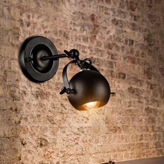 Frendorf | Draaibare 1-Lampen Koepel Wandlamp Industrieel Zwart Ijzeren Muur Gemonteerde Verlichting voor Restaurant