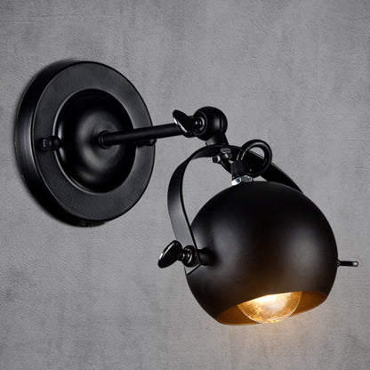 Frendorf | Draaibare 1-Lampen Koepel Wandlamp Industrieel Zwart Ijzeren Muur Gemonteerde Verlichting voor Restaurant