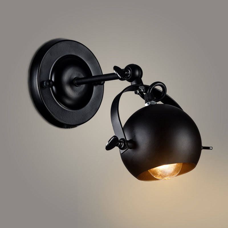 Frendorf | Draaibare 1-Lampen Koepel Wandlamp Industrieel Zwart Ijzeren Muur Gemonteerde Verlichting voor Restaurant